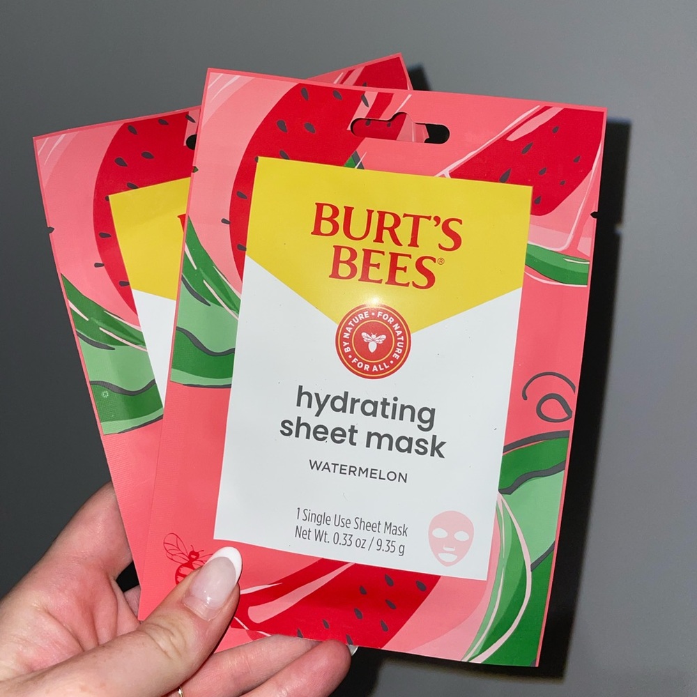 Burt's Bees Watermelon Hydrating Sheet Mask - Red and Yellow